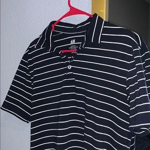 Men’s Navy and white stripped polo shirt